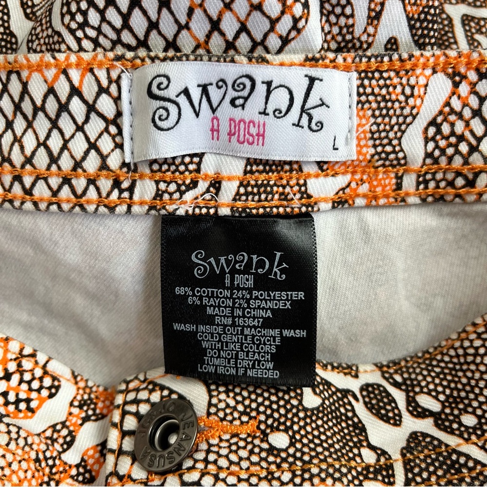 Swank A PoshStatement Snakeskin Print Pants Size L | Stretchy Skinny Fit - Picture 7 of 8